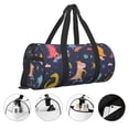 thumbnail image 5 of Haiem Cartoon Dinosaur Scooter Sport Blue Pattern Gym Bag for Women Men, Waterproof Travel Duffel Bags, Personal Item Travel Bag Weekender Bag with Shoes Compartment & Wet Pocket, 5 of 8