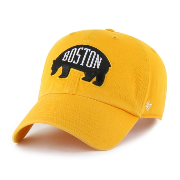 Men's '47  Gold Boston Bruins Core Logo Clean Up Adjustable Hat