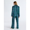 thumbnail image 3 of Joyspun Women’s Stretch Velour Notch Collar Long Sleeve Pajama Set, Sizes XS to 4X, 3 of 5