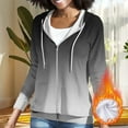 thumbnail image 5 of Frostluinai Thermal Jacket for Women Fleece Lined Hoodies Full Zip Long Sleeve Gradient Sweatshirts Casual Raglan Sweat Shirts with Pocket, 5 of 8