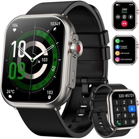 Smart Watch for Men Women 1000 mAh 100 Day Battery Life 1.85 Fitness Tracker Bluetooth Call/Make Calls IP68 Waterproof 120+ Sport Modes 24/7 Heart Rate/Sleep Monitor Fitness Watch iOS/Android