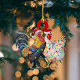 thumbnail image 1 of preciosos adornos navideños de pollo, decoración para hogar, adornos para árboles de Navidad, adornos colgantes para árboles, adornos colgantes para 2 en 1 BLESIY Bolas para colgar árboles, 1 of 7