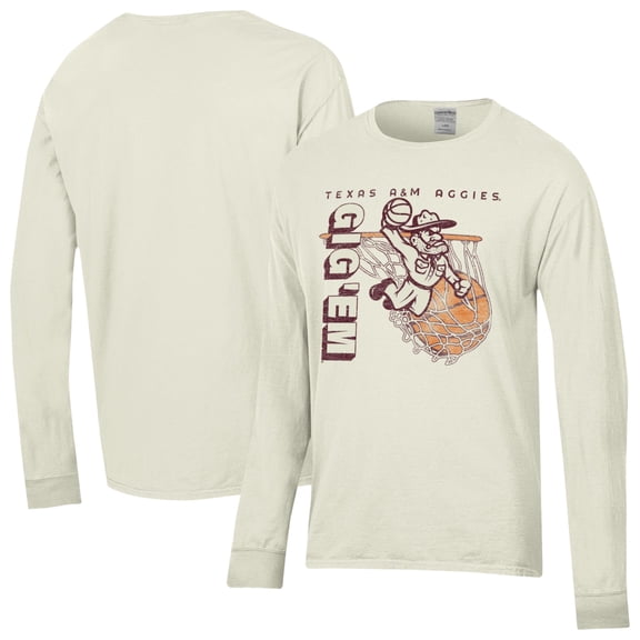 Men's ComfortWash Cream Texas A&M Aggies Ol' Sarge Basketball Long Sleeve T-Shirt