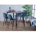 Pebble MidCentury Modern Counter Stool in Walnut and Blue by