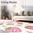 thumbnail image 2 of ODIKA 4'x6' Machine Washable Non-Slip Area Rug, Watercolor Berry Burst Non Slip Bath Sweet Fruit Design Absorbent High Traffic Rug with Pad, Pink, 682407, 2 of 8