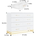 thumbnail image 2 of Commode en Bois à 8 Tiroirs pour Chambre, Commodes en Bois avec Poignée Dorée, Commode Moderne, Organisateur de Rangement pour Vêtements en Bois pour Salon, Couloir, 2 of 8