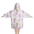 thumbnail image 2 of Princess Rainbow Castle Pattern Blanket Hoodies for Kids 6-13YR Oversize Wearable Blanket Hoodies for Boys Girls Teens, 2 of 7