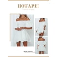 thumbnail image 4 of HOTAPEI Summer Dresses for Women Off Shoulder Dresses Lantern Sleeve Elastic Waist A-Line Casual Mini Dress White Dress, 4 of 5
