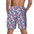thumbnail image 4 of Uemuo white flower Skull blue Pattern Mens Swim Trunks Quick Dry Board Shorts with Mesh Lining, Stretch Beach Shorts Quick Dry No-Chafing Board Shorts-3X-Large, 4 of 9