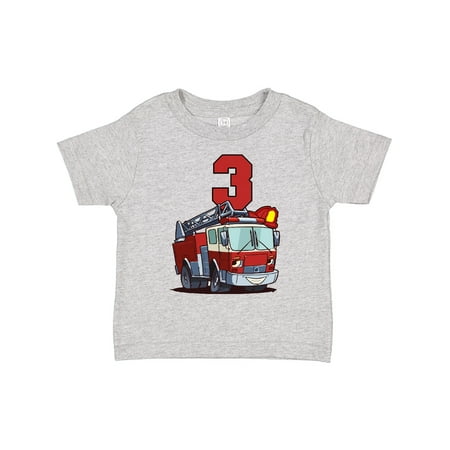 

Inktastic 3rd Birthday Fire Truck Gift Toddler Boy or Toddler Girl T-Shirt