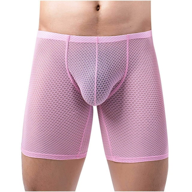 ameIAEA Mens Boxer Shorts Bulge Pouch Mesh Breathable Underwear Comfortable Boxer Briefs Underpants