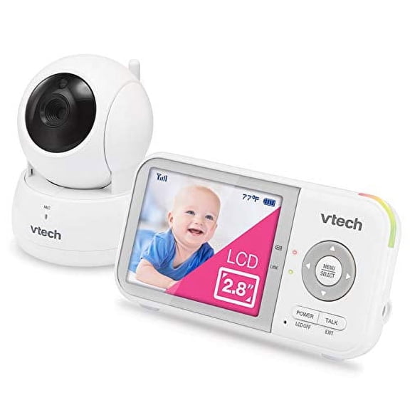Open Box VTech VM923 Video Baby Monitor with 19-Hour Battery Life, 1000ft Long Range, Pan-Tilt-Zoom, Enhanced Night Vision, 2.8 Screen, 2-Way Audio Talk, Temperature Sensor, Power Saving Mode and Lullabies