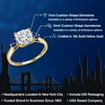 thumbnail image 2 of Gem Stone King 10K Yellow Gold White Moissanite and Blue Created Sapphire Engagement Ring for Women | 1.96 Cttw | Cushion 7MM | Gemstone Birthstone | Size 7, 2 of 6