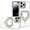 Silver, variant on For iPhone 14 PRO MAX 6.7" Angel Hearts Bling Shimmer Colorful Glitter Chrome Edged Hybrid Case - Silver