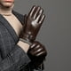 thumbnail image 4 of Guantes de cuero genuino para hombre, otoño e invierno, terciopelo, cálidos, gruesos, para conducir, guantes de piel de oveja con capa superior, 4 of 5