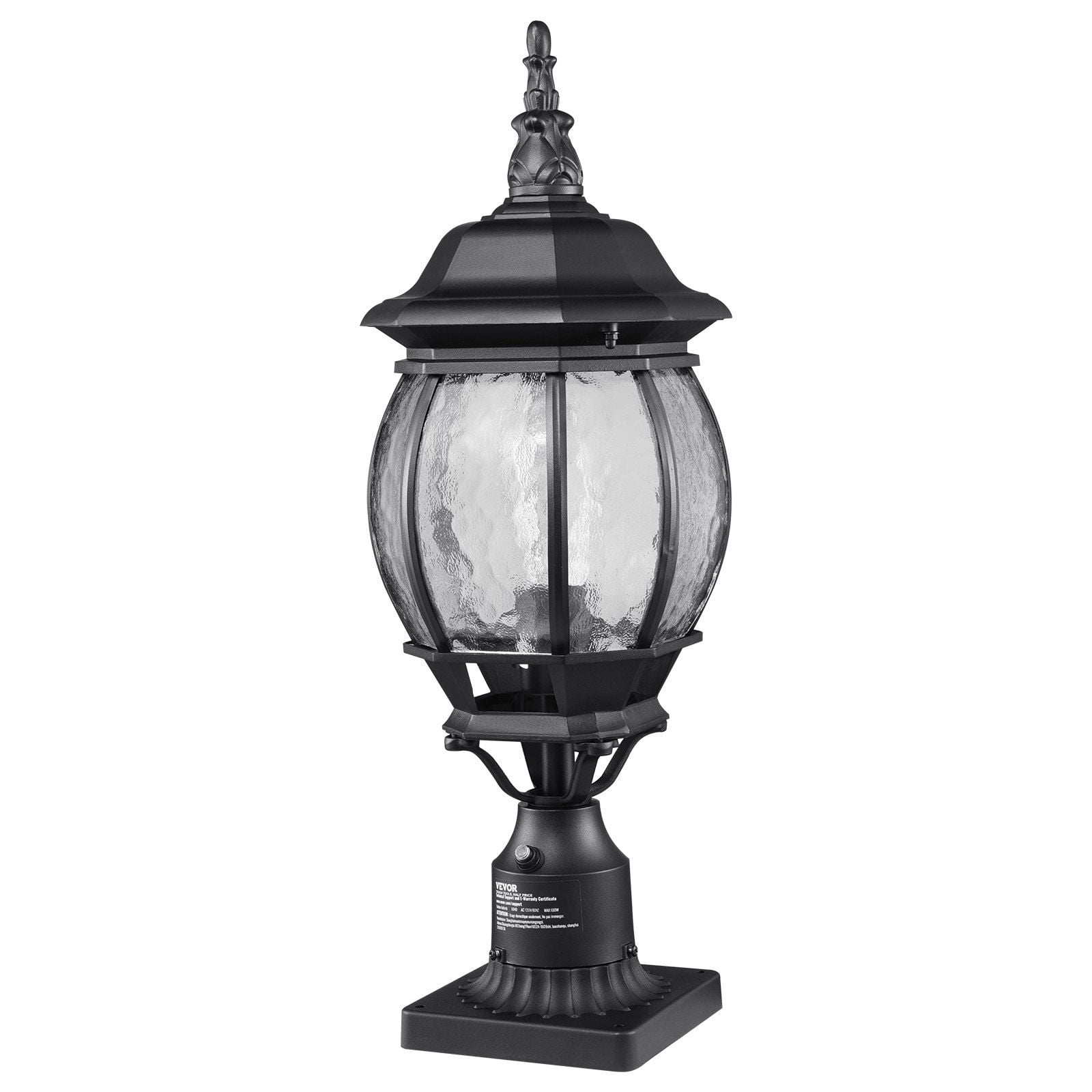 CAFORKP Outdoor Pier Mount Lamp Post 2-Pack, 20.87in Dusk to Dawn Light Fixtures