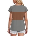 thumbnail image 3 of CHGBMOK Womens Color Block Short Sleeve Tops Casual Summer T-Shirt Crew Neck Tunic Tops Blouse, 3 of 8
