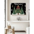 thumbnail image 6 of Merry Christmas Canvas Print Wall Art Framed Canvas Art Wall Decor Vintage Xmas Trees Stars Winter Snowflakes Black Pictures Painting Morden Artwork for Living Room Bedroom, Ready to Hang - 12"x16", 6 of 6