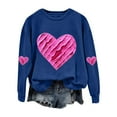 thumbnail image 4 of Baqcunre Crewneck Sweatshirts Solid Color Crew Neck Loose Long Sleeved Valentine's Day Print Hoodless Sweatshirt(Navy S-2XL),Womens Sweatshirt Womens Tops Valentine's Day Shirts for Women, 4 of 4