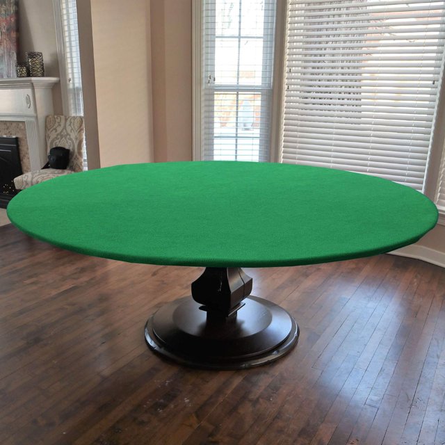 CAIT CHAPMAN HOME COLLECTION Green Felt Game Table Cover Fitting 62"-66" Diameter Round Hexagon or Octagonal Tables