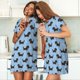 thumbnail image 4 of Fotbe Dachshund Dog Bata de Dormir para Mujer con Estampado, Camisón de Algodón de Manga Corta, Ropa de Dormir Casual, 4 of 6