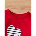thumbnail image 4 of Valentine's Day Infant Girls Romper Sweatshirts Letter Heart Print Long Sleeve Crew Neck Jumpsuits Autumn Winter Baby Bodysuits, 4 of 8
