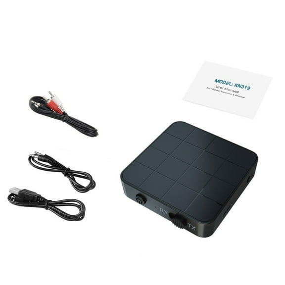 5.0 Transmitter Receiver, 2-in-1 Wireless 3.5mm Audio aptX Low Latency Adapter for Home Sound System/TV/PC/Tablet Headphone