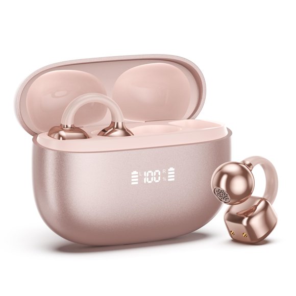 Auriculares inalámbricos con clip PAXA Clipbuds7 Bluetooth 5.4 Oro Rosa