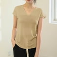 thumbnail image 5 of JIUKE Womens Pajamas Tops Cap Sleeve T-Shirts Casual V Neck Undershirts Loose Fitted Homewear Blouses, 5 of 5