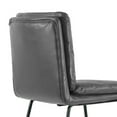 thumbnail image 3 of Benning Brown Vintage Faux Leather Accent Chair with Black Iron Legs, 3 of 7