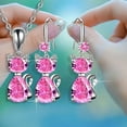 thumbnail image 2 of Shiny Exquisite Luxury Cat Pendant Necklace Earrings, 2 of 2