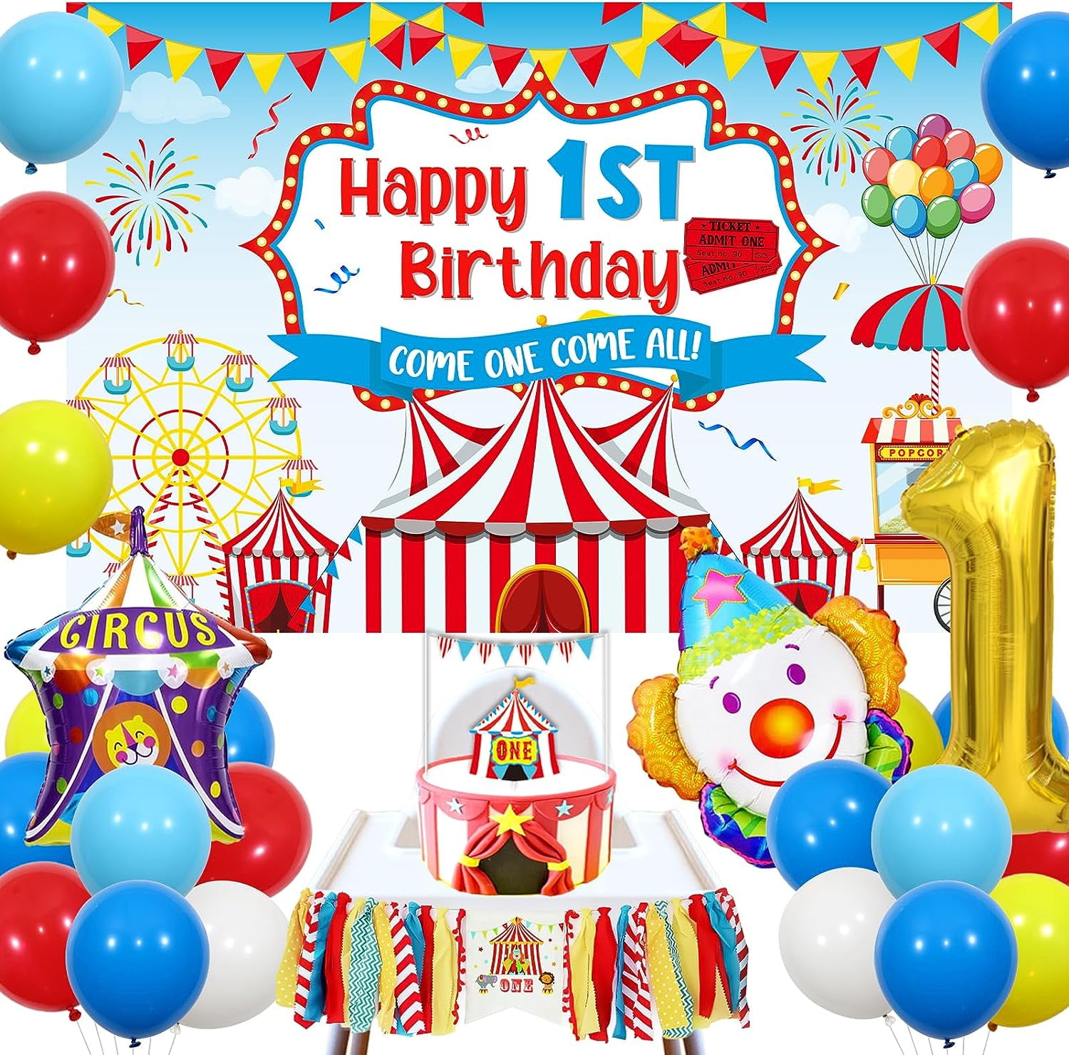 Big Dot of Happiness - Carnival - Step Right Up Circus - Shaped Fill-in Invitations - Carnival Themed Party Invitation Cards with Envelopes - Set of 12