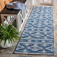 thumbnail image 3 of SAFAVIEH Courtyard April Geometric Indoor/Outdoor Area Rug, Navy/Grey, 4' x 5'7", 3 of 9