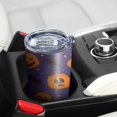 thumbnail image 5 of 20oz Tumblers Halloween Pumpkins and Bats on Purple Stainless Steel Vacuum Insulated Double Wall Travel Tumbler Cups Mug with Lid and Straw,Cleaning Brush for Cold & Hot Drinks, 5 of 7