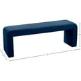 thumbnail image 3 of Meridian Furniture Minimalist Navy Velvet Bench, 3 of 7