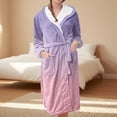 thumbnail image 2 of MEICHEN Plush Robes for Women Women's Fleece Plush Robe Long Warm Plush Bathrobe Loungewear Jacket Printed Comfort Robe Women's Robes, 2 of 5