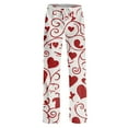 thumbnail image 5 of Womens Lounge Pants Valentine Pajama Pants with Love Print High Waisted Sleepwear Bottoms Loose Wide Leg Pajamas for Cozy Evenings White 2XL, 5 of 6