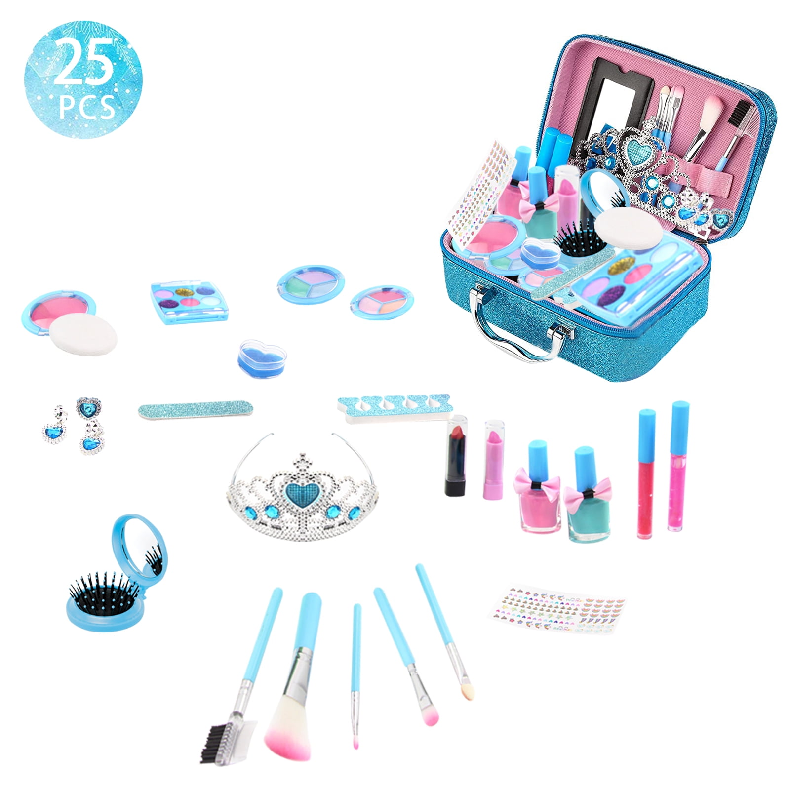 GIFTINBOX Kids Makeup kit for Girls, 25 PCS Real Makeup Set, Washable  Makeup Set Toy with Cosmetic Case, Non-Toxic Little Girls Makeup Kit,  Pretend