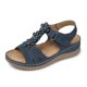 thumbnail image 1 of Sandalias de cuña SHIBEVER Low Summer Platform Azul para Mujer, 1 of 6
