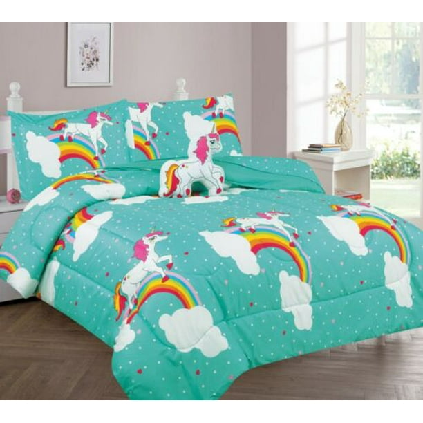 Twin Size Comforter 6 Piece for Kids Boy Girl Print Design Comforter