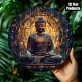 thumbnail image 5 of HELLOYOUNG Meditation Buddha Wall Art Tinplate Zen Decor Circular Metal Plaque Vintage Yoga Decor for Living Room Home Gift, 5 of 5
