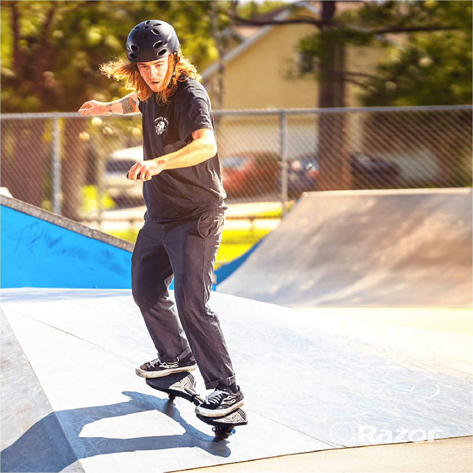 Razor RipStik Rush Electric Caster Board Skateboard - Black, up to 10 mph, Wireless Remote Control