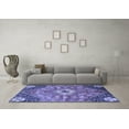 thumbnail image 3 of Ahgly Company Machine Washable Indoor Square Persian Blue Traditional Area Rugs, 6' Square, 3 of 4
