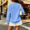 thumbnail image 4 of Crew Neck Sweatshirts Women Fall Oversized Crewneck Sweatshirt Vintage Fleece Pullover Loose Fit Cute Y2K Hoodie Sky Blue 3XL, 4 of 7