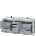 thumbnail image 2 of Wyndham Collection Sheffield 80" Metal Double Bathroom Vanity in White/Gray, 2 of 2