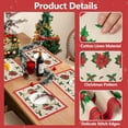 thumbnail image 3 of Christmas Placemats Set of 6 Linen Placemats Washable Poinsettia Placemats Christmas Table Mat Place Mats for Dining Tables Cloth Mat for Holiday Party Decorations(12x18 Inch), 3 of 6