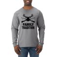 thumbnail image 1 of Wild Bobby, Family Tradition Buck Hunting, Hunting, Men Long Sleeve Shirt, Heather Grey, 3X-Large, 1 of 4