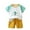 Green E, variant on Loopsun Toddler Summer Sets, Kids Summer Printed Round Neck Short Sleeve Top and Shorts Set Sky Blue 3-4 Years