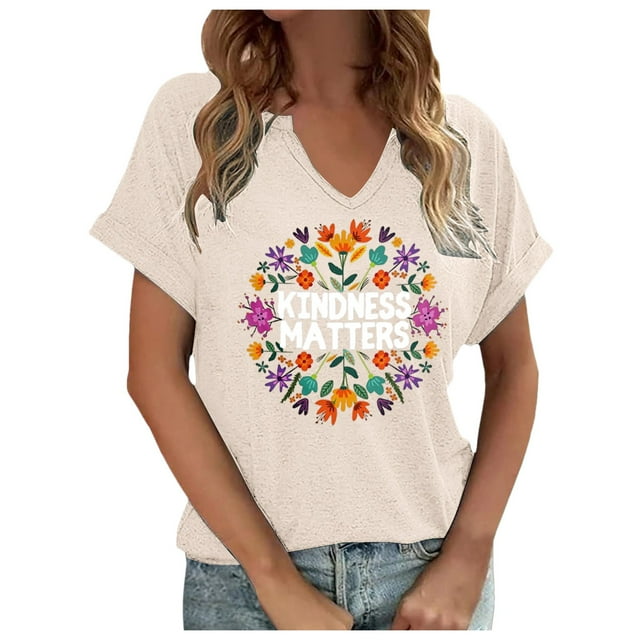 Hauts pour Femmes Manches Courtes Chemises Imprimées Décontractées Boutonnées Col Rond Blouses de Travail T-Shirts pour Femmes A S