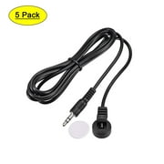 Uxcell IR Infrared Receiver Extender Cable 0.14" Jack 4.9FT Long 26ft Receiving Distance Black 5Pcs